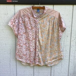 handmate Cotton peasant SHIRT top OOAK